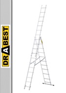 Hliníkový rebrík 3x11 priemyselný 150 kg DRABEST