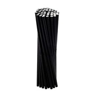 ekologické papierové slamky, trubičky, 8x210mm/250ks, čierne