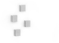 Neodymové magnety na sklenené tabule, 4 ks, strieborné