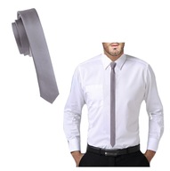ULTRA SLIM Úzka 4 cm sleďová pánska hladká žakárová kravata GREG US05 ULTRA SLIM Úzka 4 cm sleďová pánska hladká žakárová kravata GREG US05
