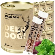 Deer Dog mokré krmivo pre psov DEER + MINT plechovka 800 G PREMIUM 93% MÄSO Deer Dog mokré krmivo pre psov DEER + MINT plechovka 800 G PREMIUM 93% MÄSO