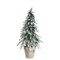 Vianočný stromček v ozdobnom zasneženom črepníku, 47 cm