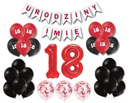 Súprava k 18. narodeninám banner s osemnástimi balónikmi Súprava k 18. narodeninám banner s osemnástimi balónikmi