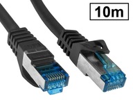 Patchcord kat.6A štít PIMF RJ45 1:1 čierny 10m Patchcord kat.6A štít PIMF RJ45 1:1 čierny 10m