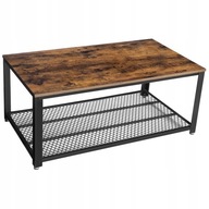 Čierny obdĺžnikový kovový stôl, konferenčný stolík, podkrovný stolík
