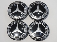 4x Emblémy pre ráfiky MERCEDES 56mm, čierne 4x Emblémy pre ráfiky MERCEDES 56mm, čierne