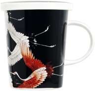 Hrnček na čaj s filtrom, porcelán Cranes Black Hrnček na čaj s filtrom, porcelán Cranes Black