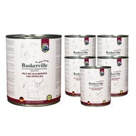Baskerville Sensitive mokré krmivo Deer s bobuľami pre seniorov psov 6x 800g