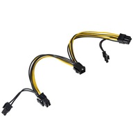 PCI-E 6 pinový kábel 2x PCI-E 6+2 pin Akyga AK-CA-55