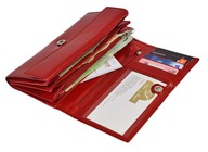 Dámska kožená peňaženka – veľká červená peňaženka