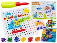 Kreatívna mozaika, puzzle, kocky 2v1, skrutkovač, skrutky, gombíky 420 ks. Kreatívna mozaika, puzzle, kocky 2v1, skrutkovač, skrutky, gombíky 420 ks.