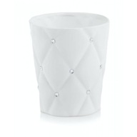 Biela oválna Glamour váza s kubickými zirkónmi 14 x 15 cm