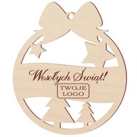 Gulička s logom firmy na vianočný stromček, drevorytina, 100ks