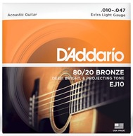 Struny pre akustickú gitaru D'ADDARIO EJ10 10-47 Struny pre akustickú gitaru D'ADDARIO EJ10 10-47