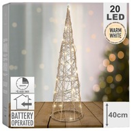 Vianočný stromček GOLD KONE, svietiaci, osvetlený, s ozdobnými svetielkami, 40 cm