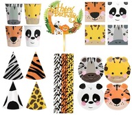ANIMALS Set taniere Poháre Slamky Topper ANIMALS Set taniere Poháre Slamky Topper