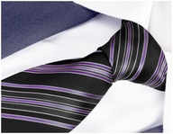 100% módna pánska žakárová kravata k obleku čierna jd10 NATURAL SILK