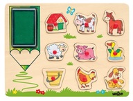Drevené puzzle Woody Stamps 2v1 pre deti