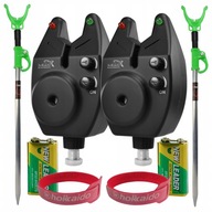 2x BITE ALARM 2x Podpora 2x batérie + VELCRO 2x BITE ALARM 2x Podpora 2x batérie + VELCRO