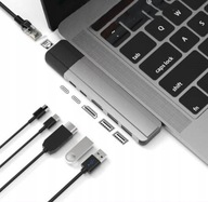 Adaptér 6v1 HUB Macbook USB-C HDMI Ethernet RJ M1 Splitter Splitter