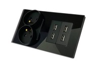 DVOJSKLÁ ELEKTRICKÁ ZÁSUVKA 4x USB 2.4A