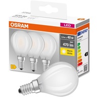 LED žiarovka E14 BALL 4W = 40W 2700K OSRAM 3PAK LED žiarovka E14 BALL 4W = 40W 2700K OSRAM 3PAK