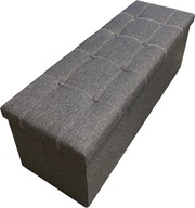 Pouffe box, prešívaný sedák, tmavošedá