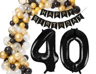 BLACK GARLAND SET 40 FORTY balónov BLACK GARLAND SET 40 FORTY balónov