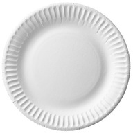Biele jednorazové papierové taniere 30 cm 100 ks