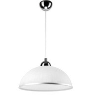 1 x E27 JEDNODUCHÁ ZÁVESNÁ LAMPA, BIELA, chrómový kábel 1 x E27 JEDNODUCHÁ ZÁVESNÁ LAMPA, BIELA, chrómový kábel