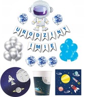 Astronaut Space Balloons Set Birthday Name