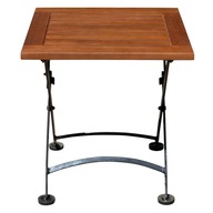 Eukalyptový skladací stôl s kovovým rámom 45 cm