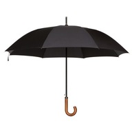 Čierny dlhý dáždnik s drevenou rukoväťou Lancerto