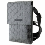 Karl Lagerfeld Saffiano Monogram Plaque taška (KLWB SAMSUNG) strieborná