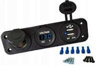 VOLTMETER ZÁSUVKY DO AUTOZAPAĽOVAČA 2 x USB 2A VOLTMETER ZÁSUVKY DO AUTOZAPAĽOVAČA 2 x USB 2A