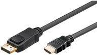 Display Port DP - HDMI kábel Goobay čierny 5m