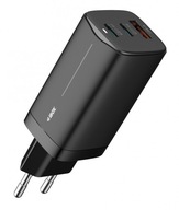 ILUC65B čierna GaN 65W USB-C nástenná nabíjačka