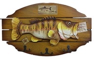 Drevený nástenný vešiak s motívom rýb