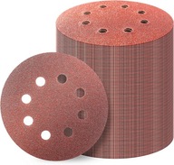 100 kusov brúsneho papiera 125mm P150 s otvormi pre brúsku