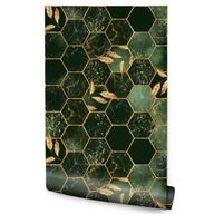 Tapeta ABSTRACT Green Mosaic Marble Leaves 3D Tapeta ABSTRACT Green Mosaic Marble Leaves 3D