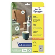 Etikety Avery, okrúhle, 25xA4, priemer 10mm, biele, odnímateľné