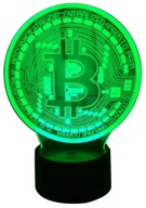 3D LED bitcoinová LAMPA 16 RGB farieb s diaľkovým ovládaním 3D LED bitcoinová LAMPA 16 RGB farieb s diaľkovým ovládaním