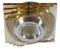 Jantárové LED stropné svietidlo 3W, sklenené, štvorcové S