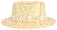 Šialený slamený klobúk s perlami cz21253-1