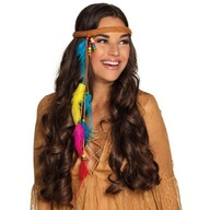 FAREBNÁ retro HIPPIE pierková párty čelenka FAREBNÁ retro HIPPIE pierková párty čelenka