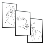 SET Plagáty bez rámov 3x(30x40) A3 Face Line SET Plagáty bez rámov 3x(30x40) A3 Face Line