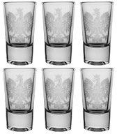 Poháre na vodku 25ml, gravírované zdobenie, znak Poľska, biely orol
