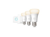 Biele žiarovky Philips Hue 3x9,5W E27 LED + mostík