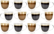 12x POHÁRE káva 250 ml DVOJITÉ TERMÁLNE DNO