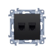 SIMON 10 RJ45 ZÁSUVKA kat.6 + telefón RJ11 ČIERNA MAT SIMON 10 RJ45 ZÁSUVKA kat.6 + telefón RJ11 ČIERNA MAT